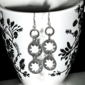 5 For $25💫Grunge Silver Industrial Hardware Dangles Earrings